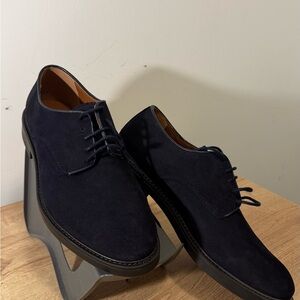Massimo Dutti Dark Blue Suede Oxfords